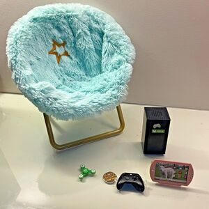American Girl Doll Xbox Gaming Set Chair and Accessories